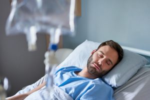 patient under the effects of iv sedation